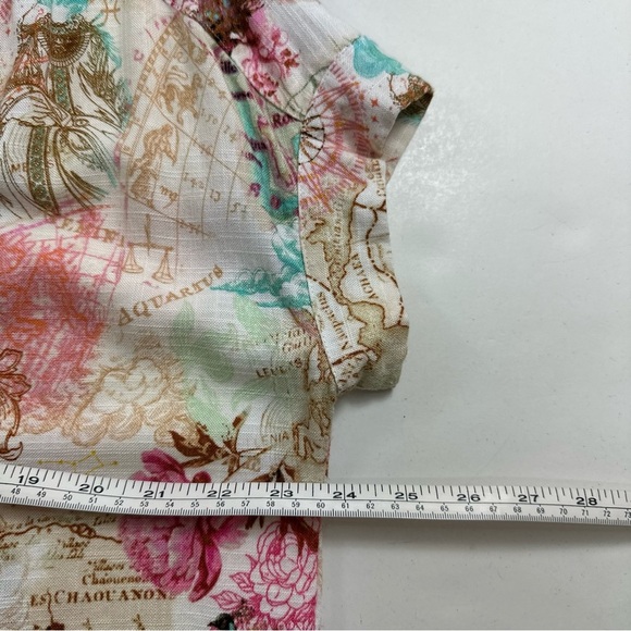 NWOT Jane Delancey Colorful Map Print Button-Up Shirt - Picture 4 of 6